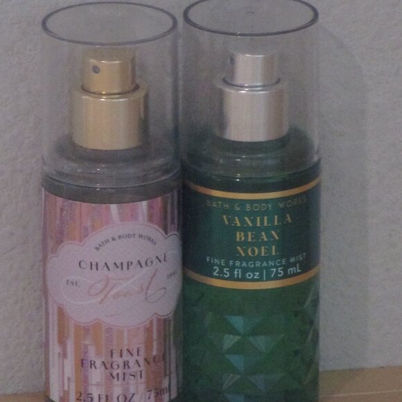 Wholesale Lot of 2 Bath & Body Works Body Mist Vanilla Bean Noel and Champagne - Picture 1 of 1